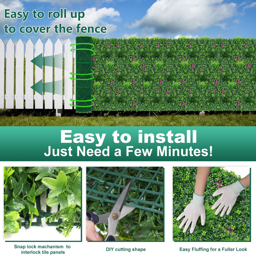 Yangrass installed on a backyard fence providing privacy and a fresh outdoor look