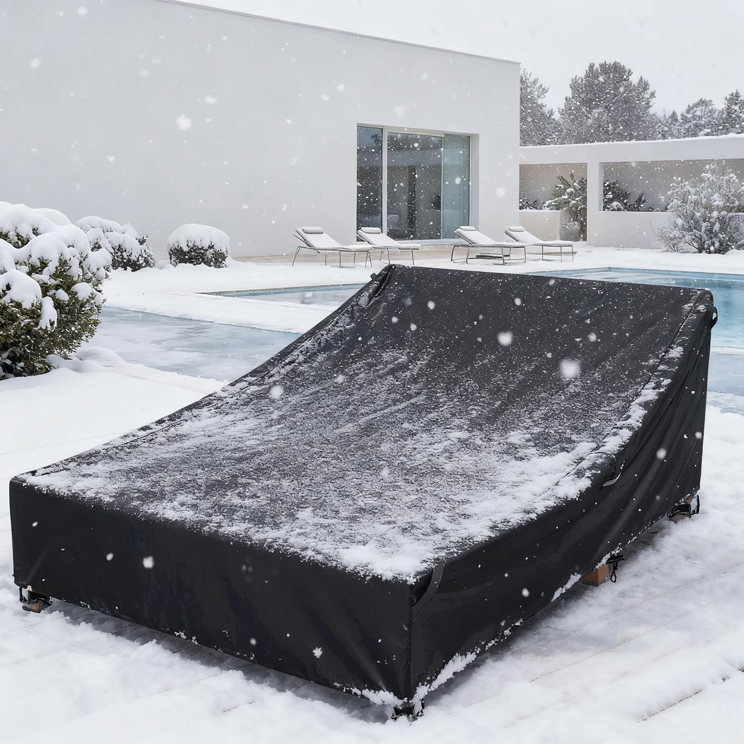 YANGSHILEI covered chaise lounge in storage setting for seasonal protection