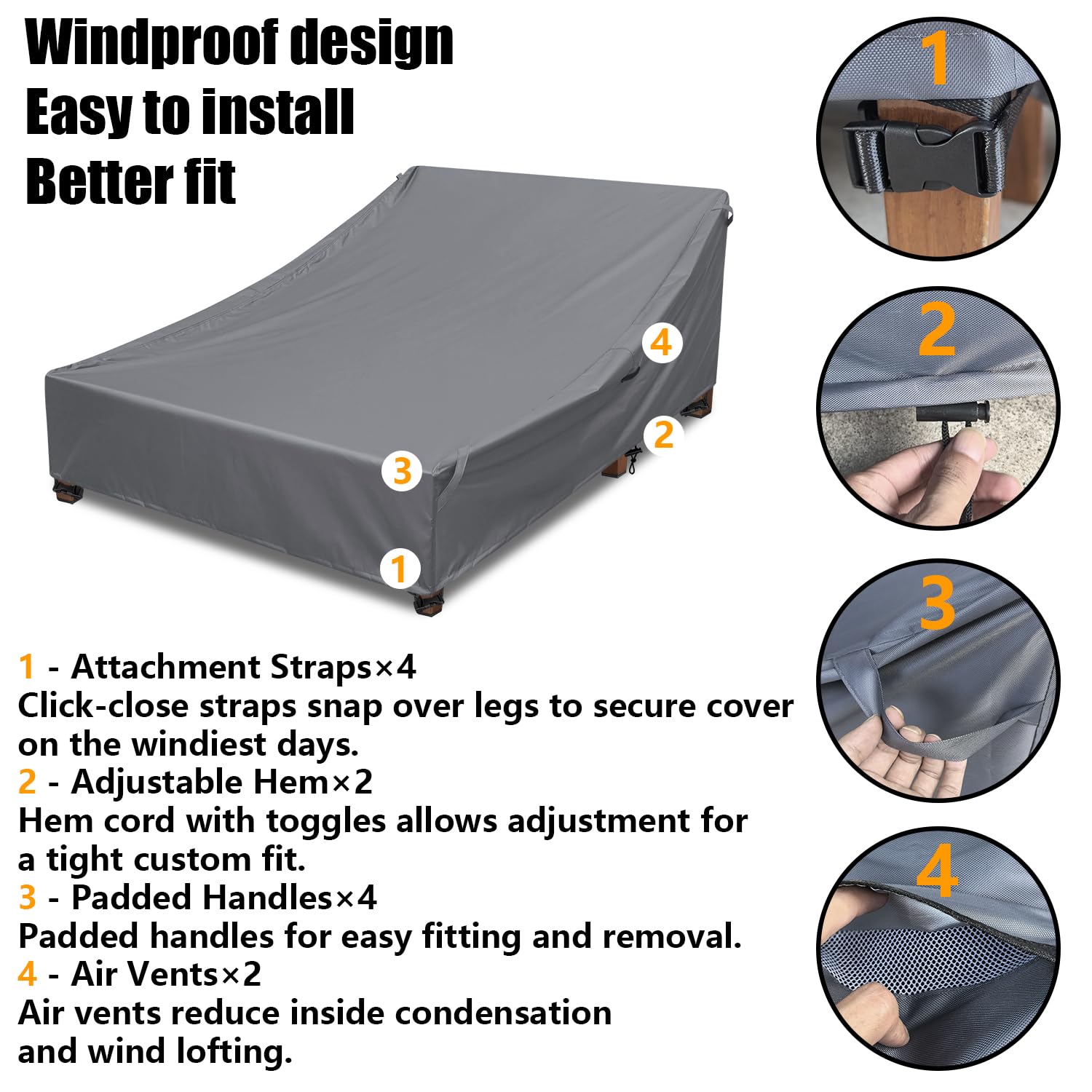 YANGSHILEI padded handle and strap detail, makes installation and removal easy