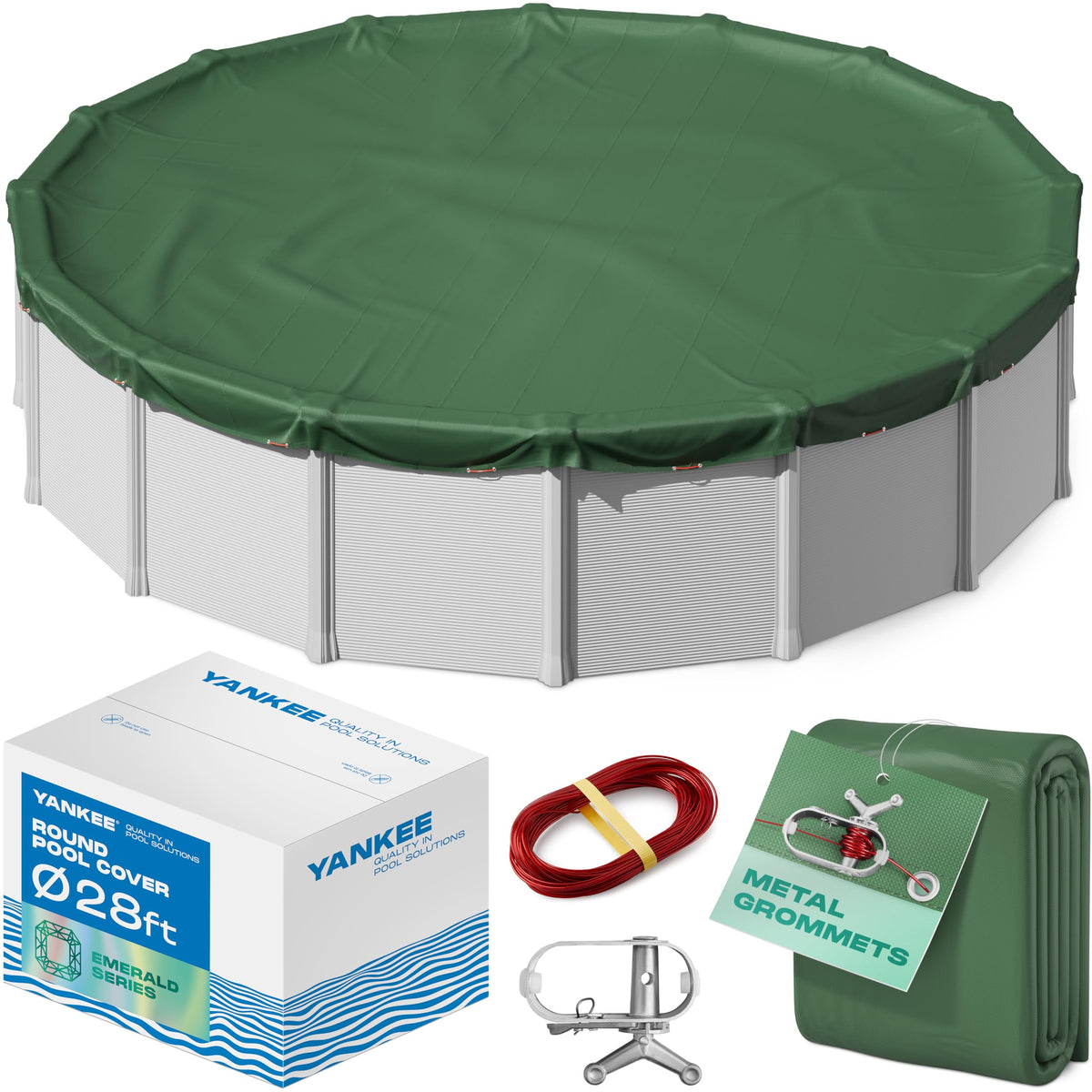 Yankee Pool Pillow front packaging showing product and size benefits