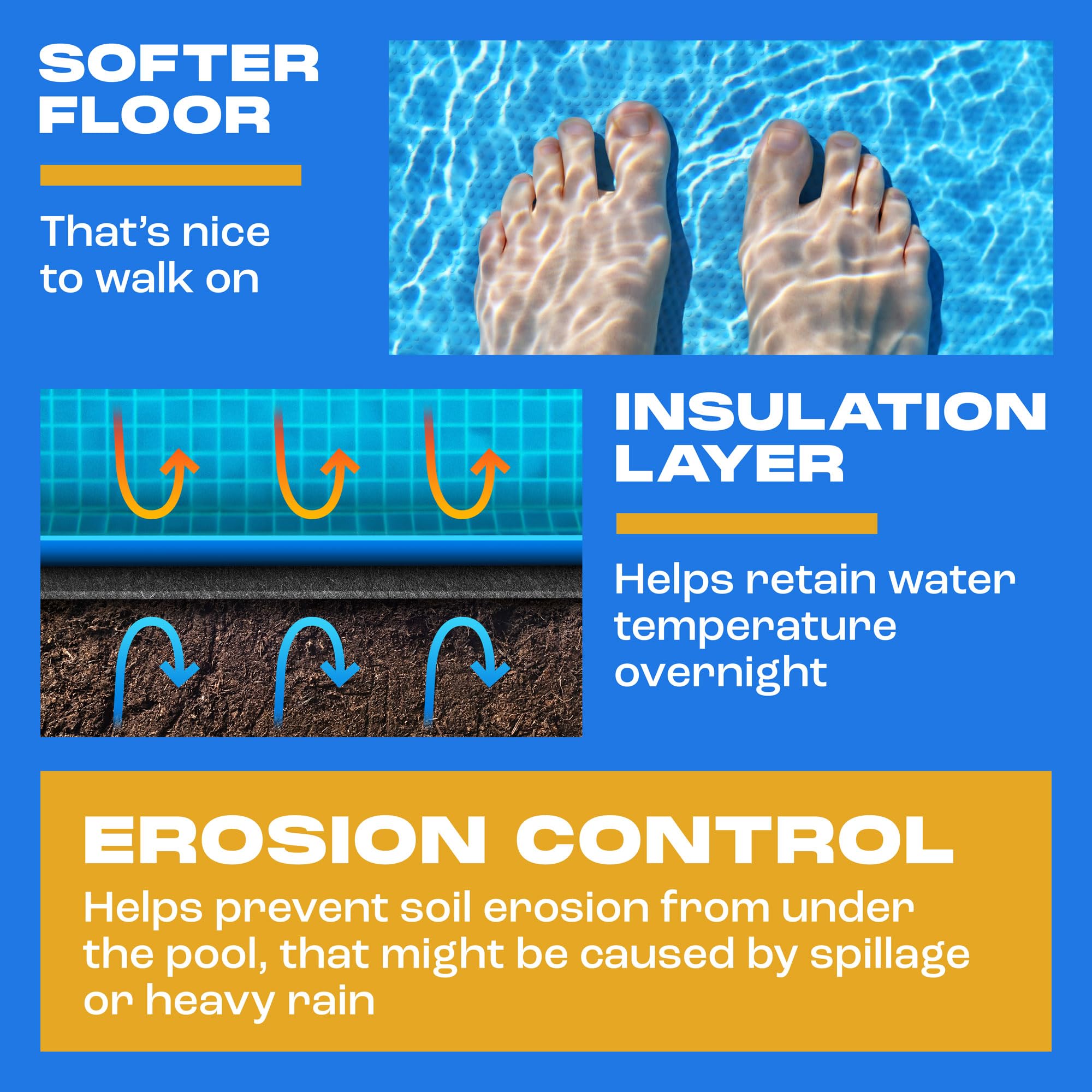 Yankee Pool Pillow pad next to tools illustrating scale and ease of handling
