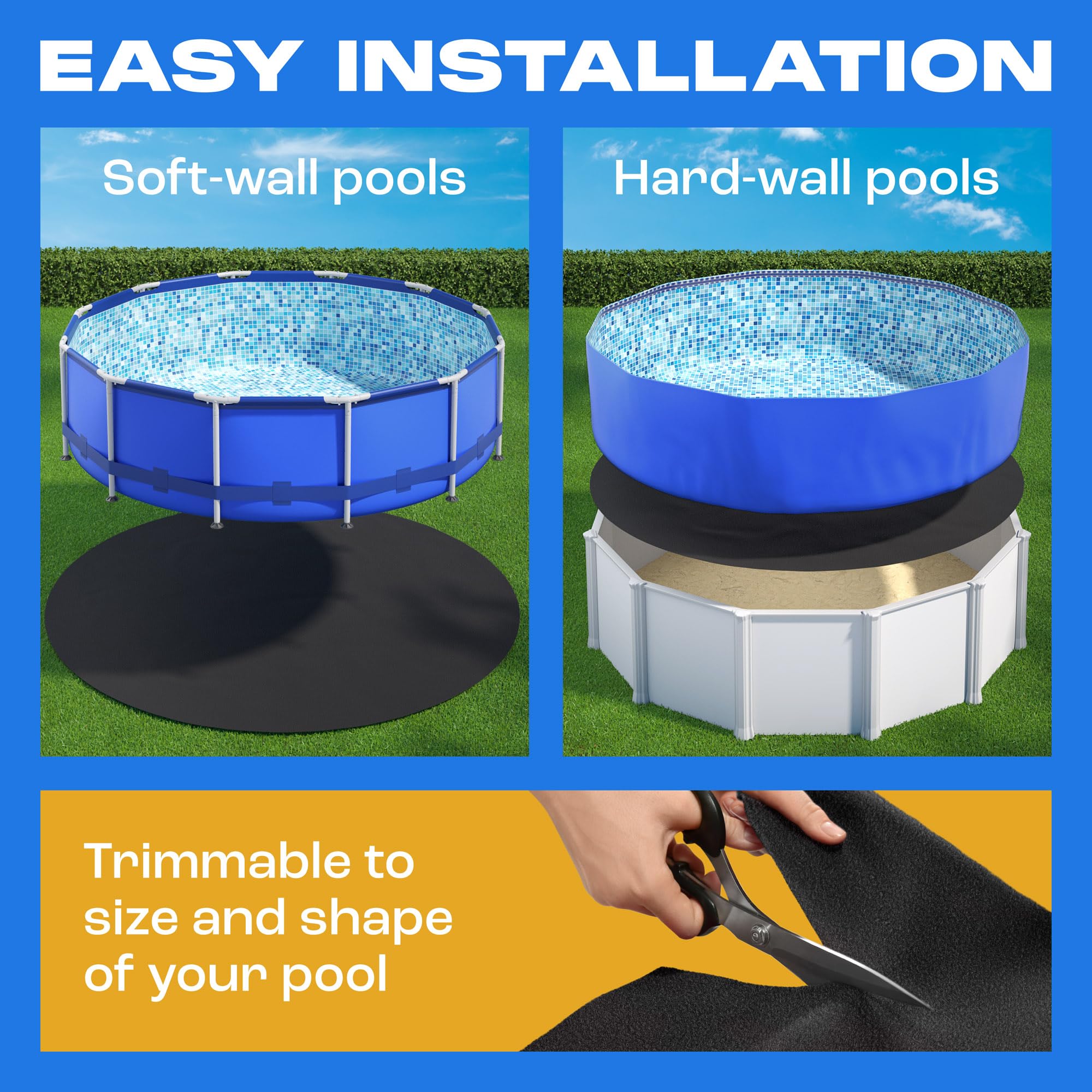 Yankee Pool Pillow under inflatable pool wall for secure liner placement