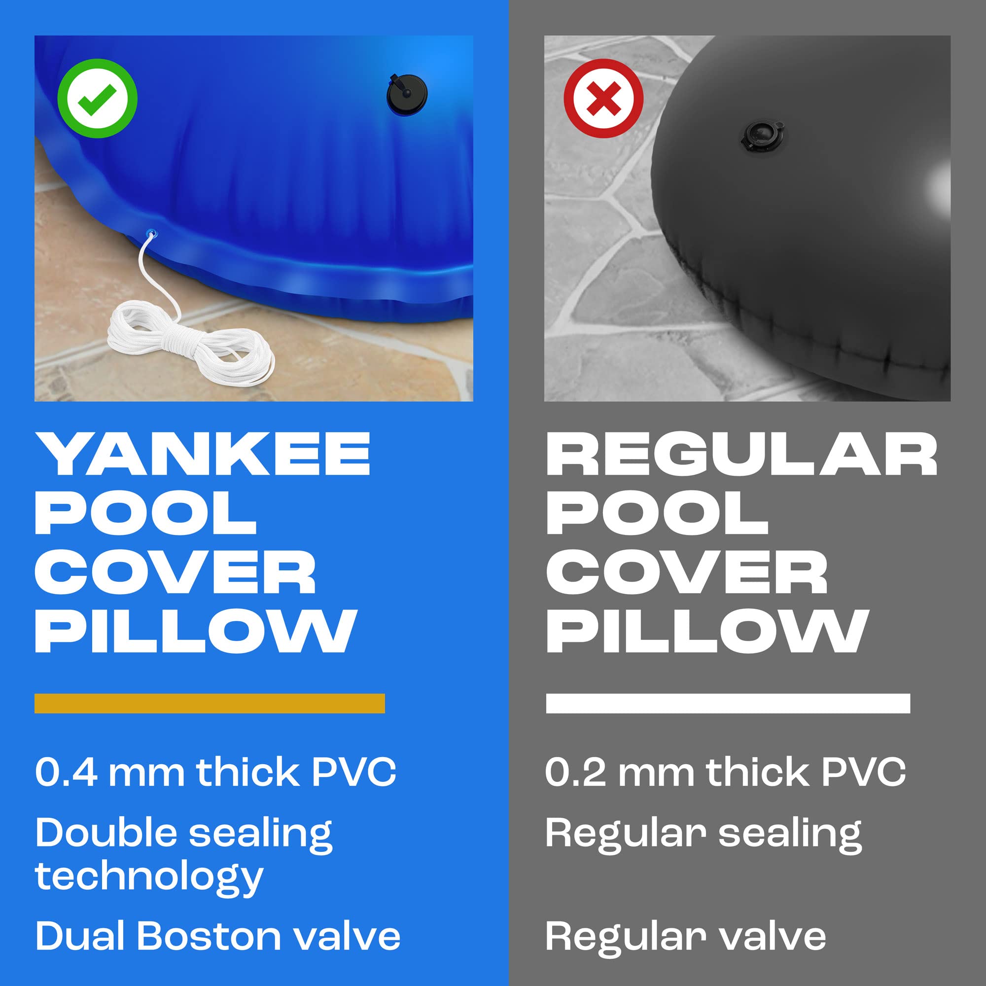 Yankee Pool Pillow sapphire series packaging label showing safety compliance details