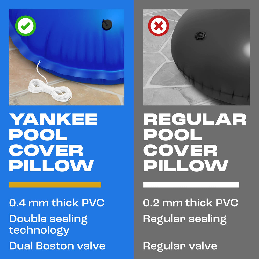 Yankee Pool Pillow sapphire series packaging label showing safety compliance details