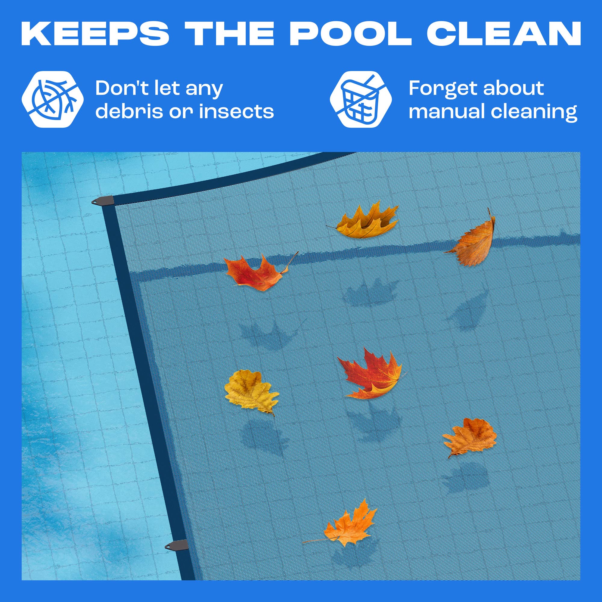 Yankee Pool overhead installed on oval 15x30 ft. pool, prevents debris
