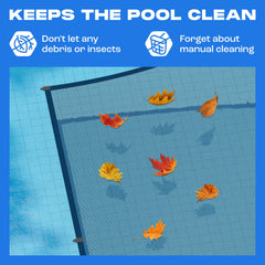 Yankee Pool overhead installed on oval 15x30 ft. pool, prevents debris