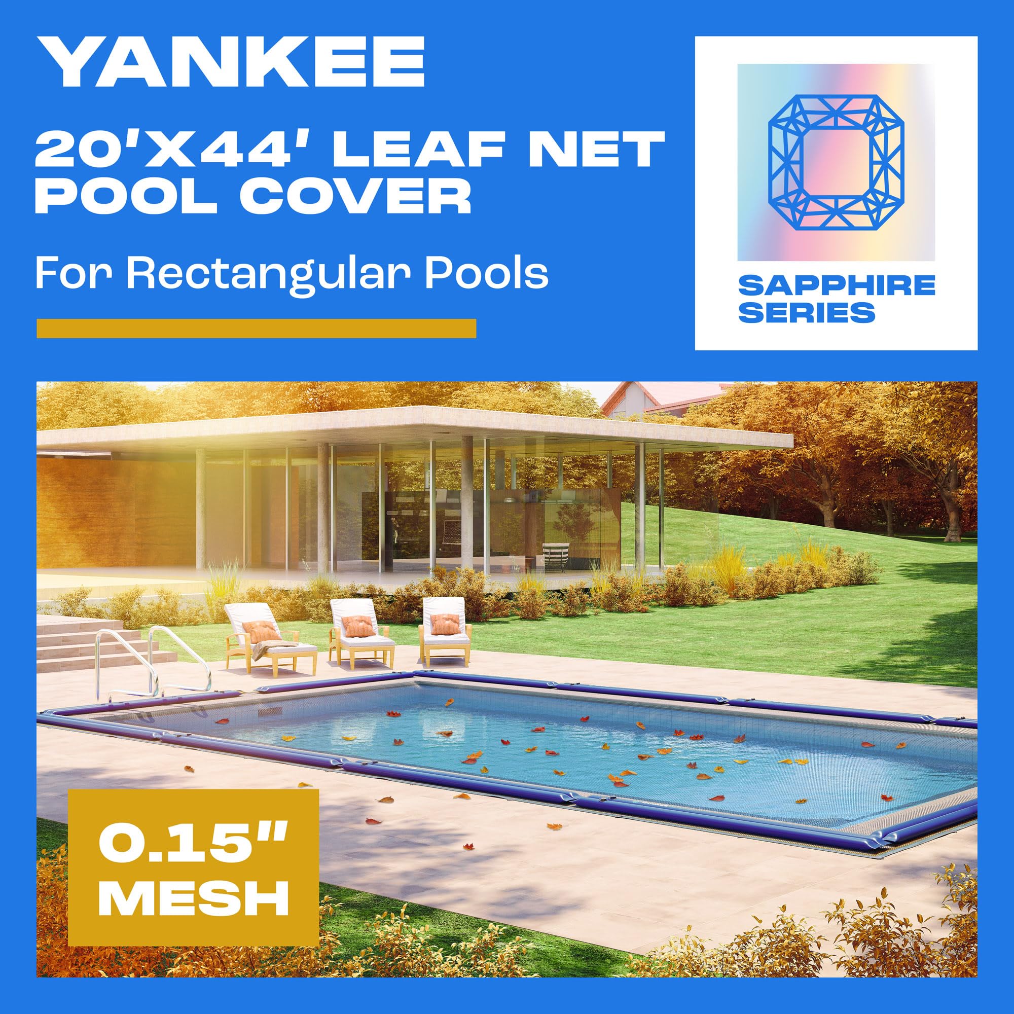 Yankee Pool close-up of 0.15 inch woven mesh showing tight weave and durability