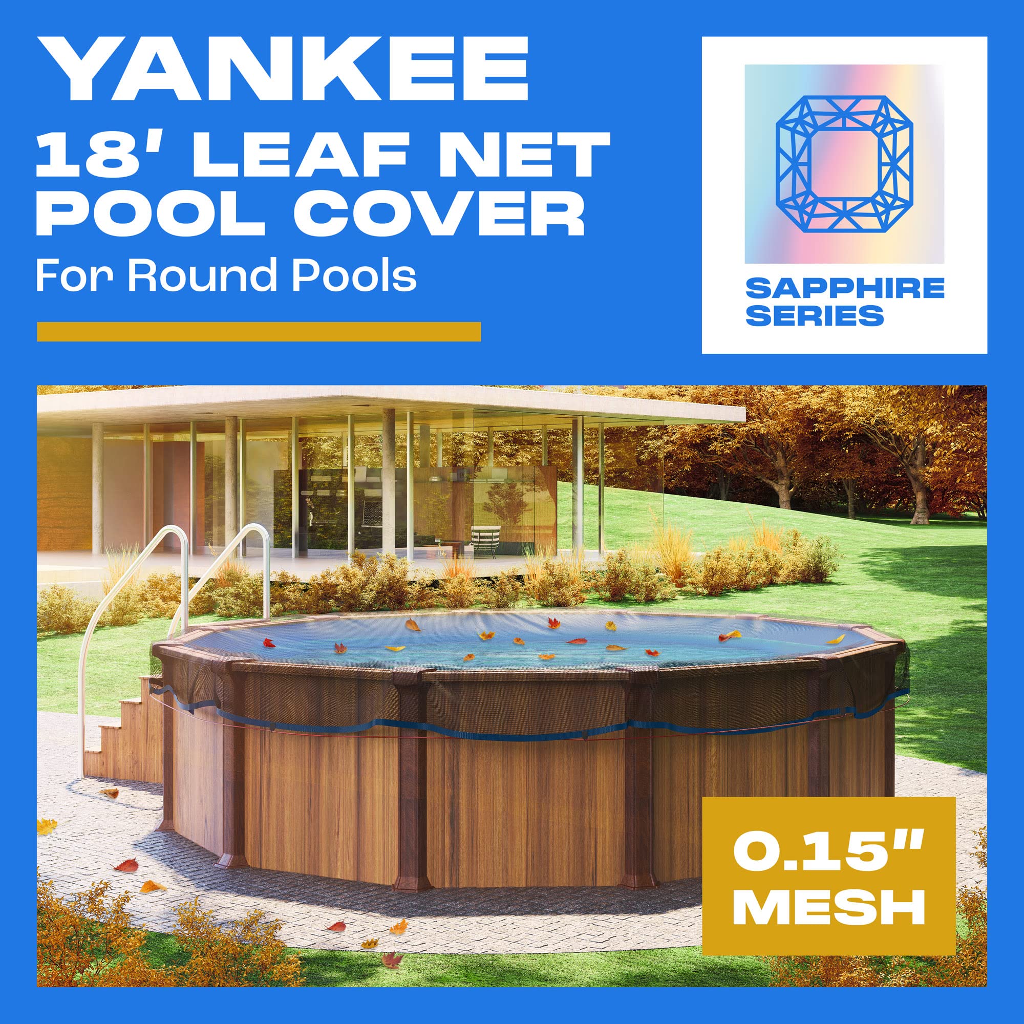 Yankee Pool leaf net edge with steel‑core cable demonstrating secure attachment