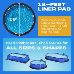 Yankee Pool Pillow pad installed on leveled ground protecting pool liner