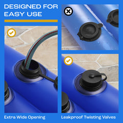 Yankee Pool Pillow tubes filled and placed on pool cover keeping it taut