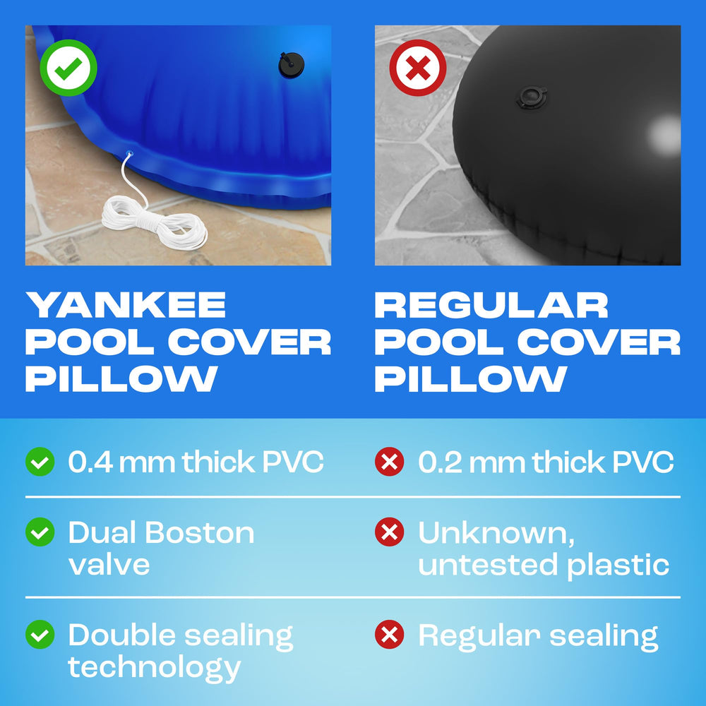 Yankee Pool Pillow folded compact for storage saving space in garage