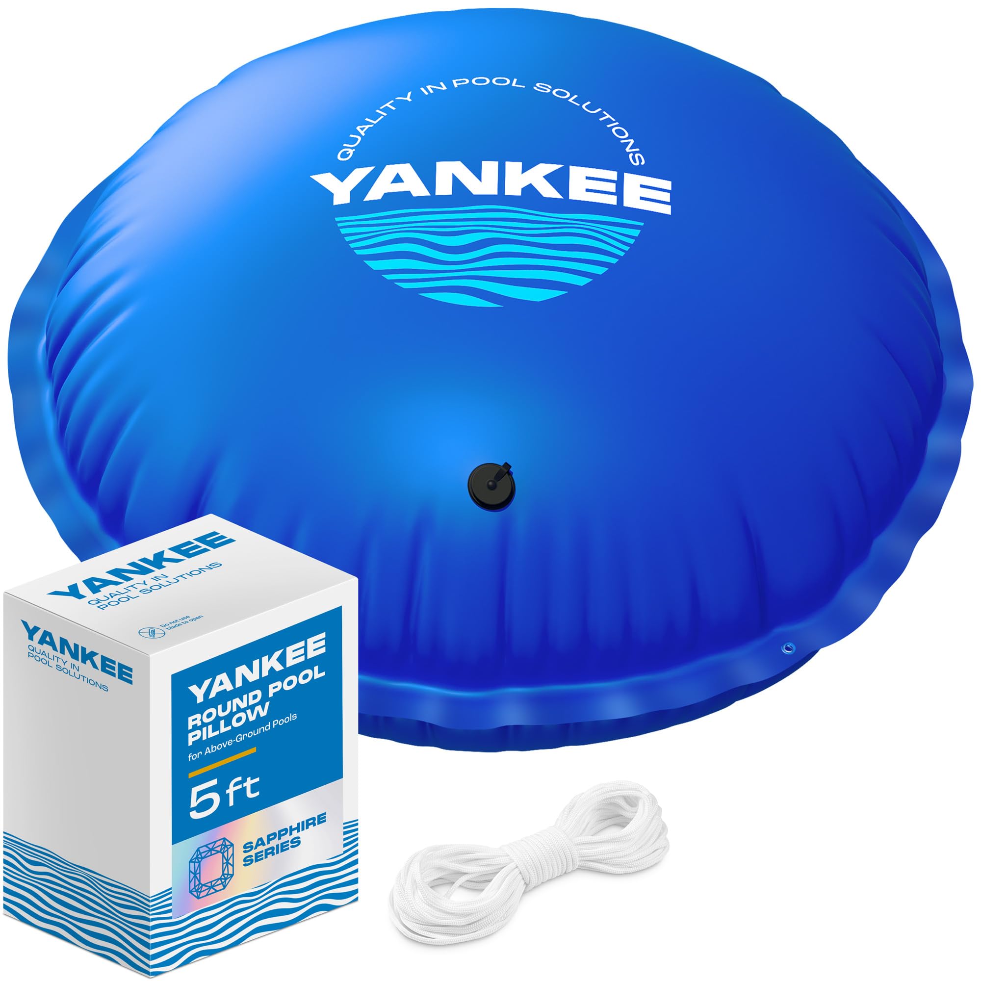Yankee Pool Pillow front view showing sturdy inflatable cushion protecting cover
