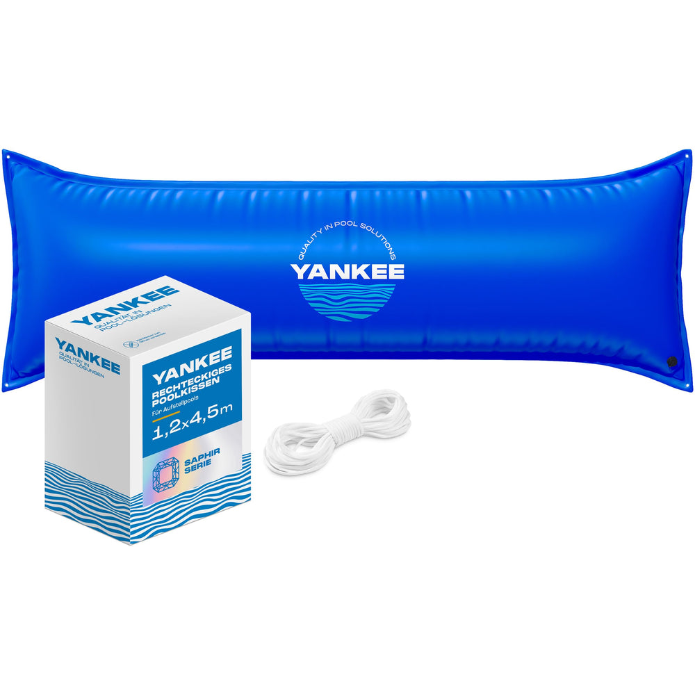 Yankee Pool Pillow front view showing durable inflatable design and winter protection