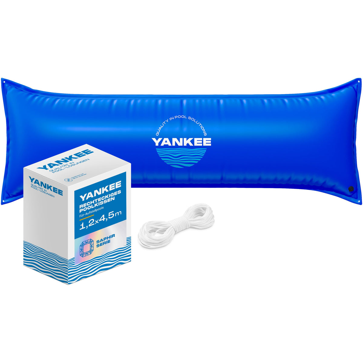 Yankee Pool Pillow front view showing durable inflatable design and winter protection