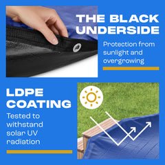 Yankee Pool Pillow reinforced metal grommet with steel-core cable for secure fastening