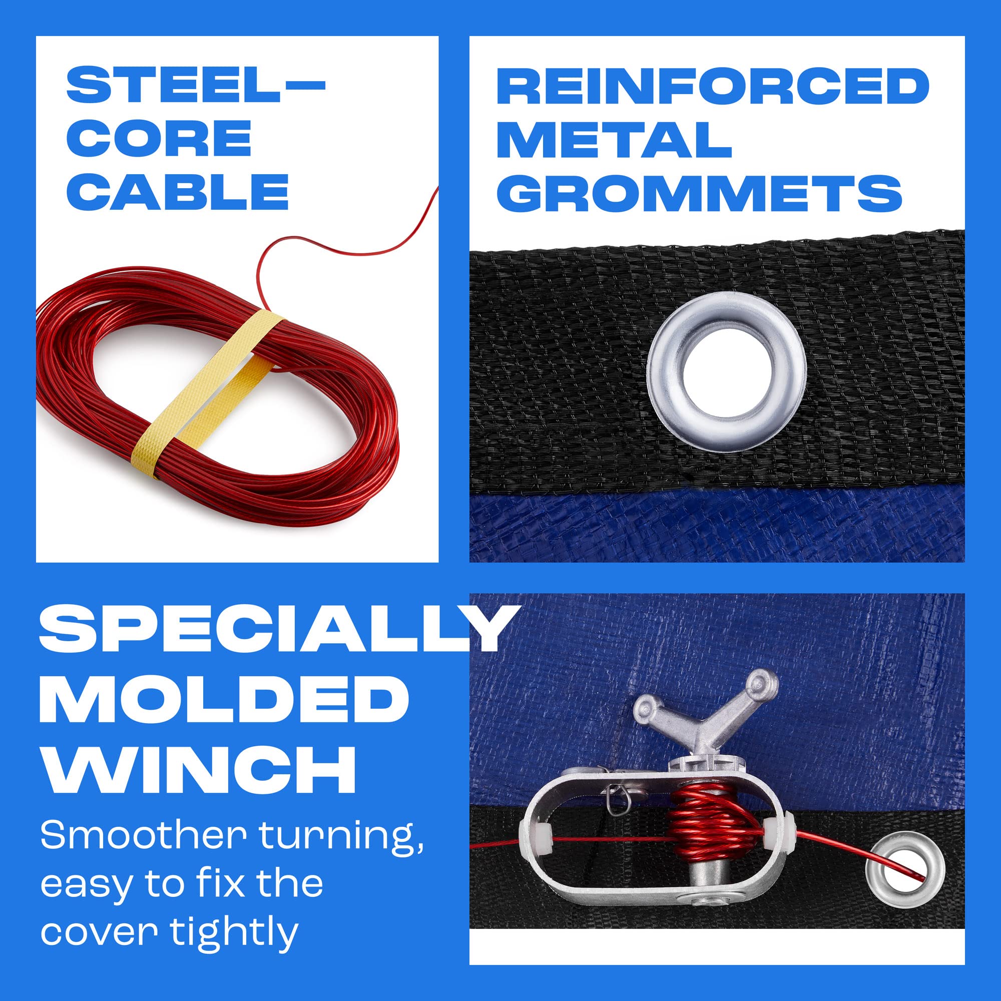Yankee Pool Pillow molded winch close-up illustrating easy tightening and firm hold