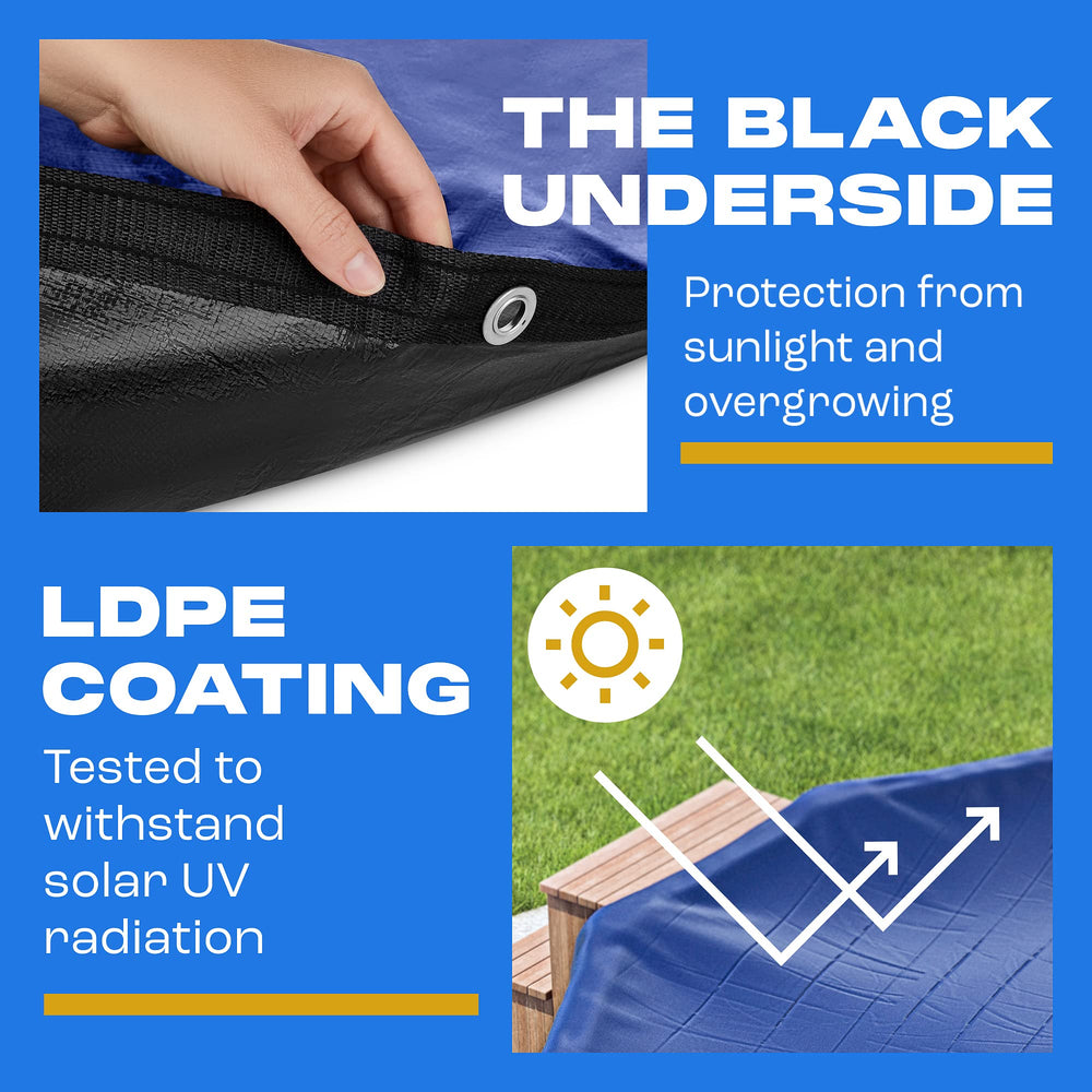 Yankee Pool Pillow black underside close-up reducing light and algae risk
