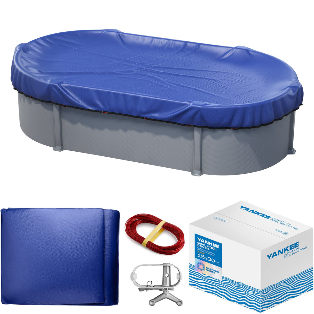 Yankee Pool Pillow front view of oval cover showing full fit and protection