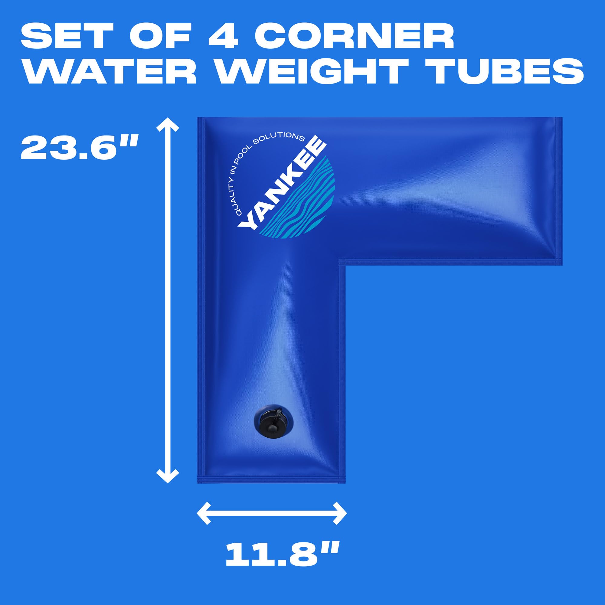 Yankee Pool Pillow close-up of wide valve and twist cap for fast leakproof filling
