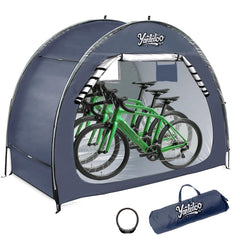 Yanledoo front view of blue bike tent showing full coverage and easy access