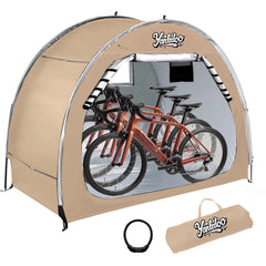 Yanledoo bike tent front view showing full entrance and storage convenience