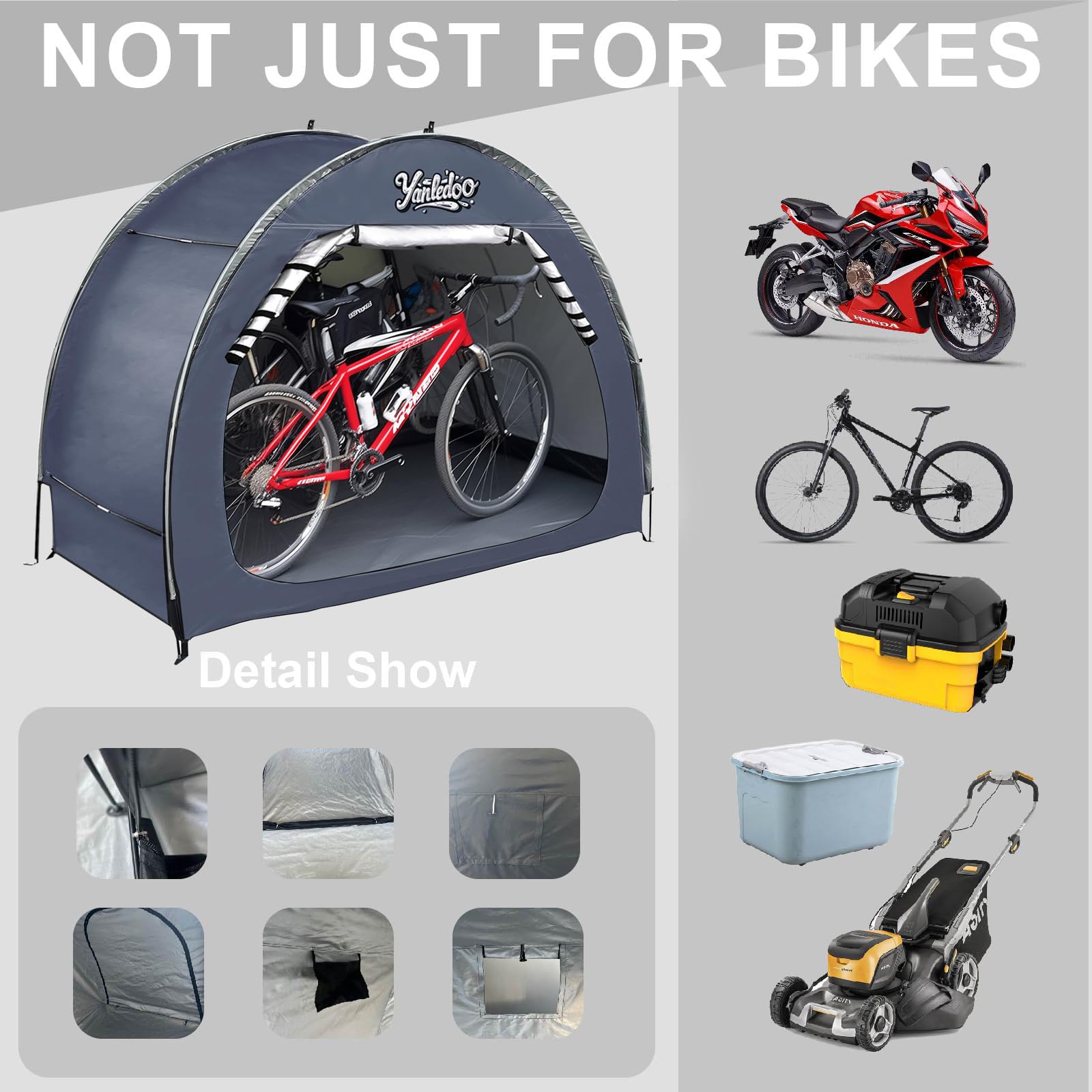 Yanledoo side window providing light and limited airflow for stored bikes
