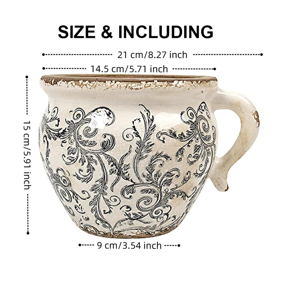YANMILIA planter beside hand for scale to show practical size