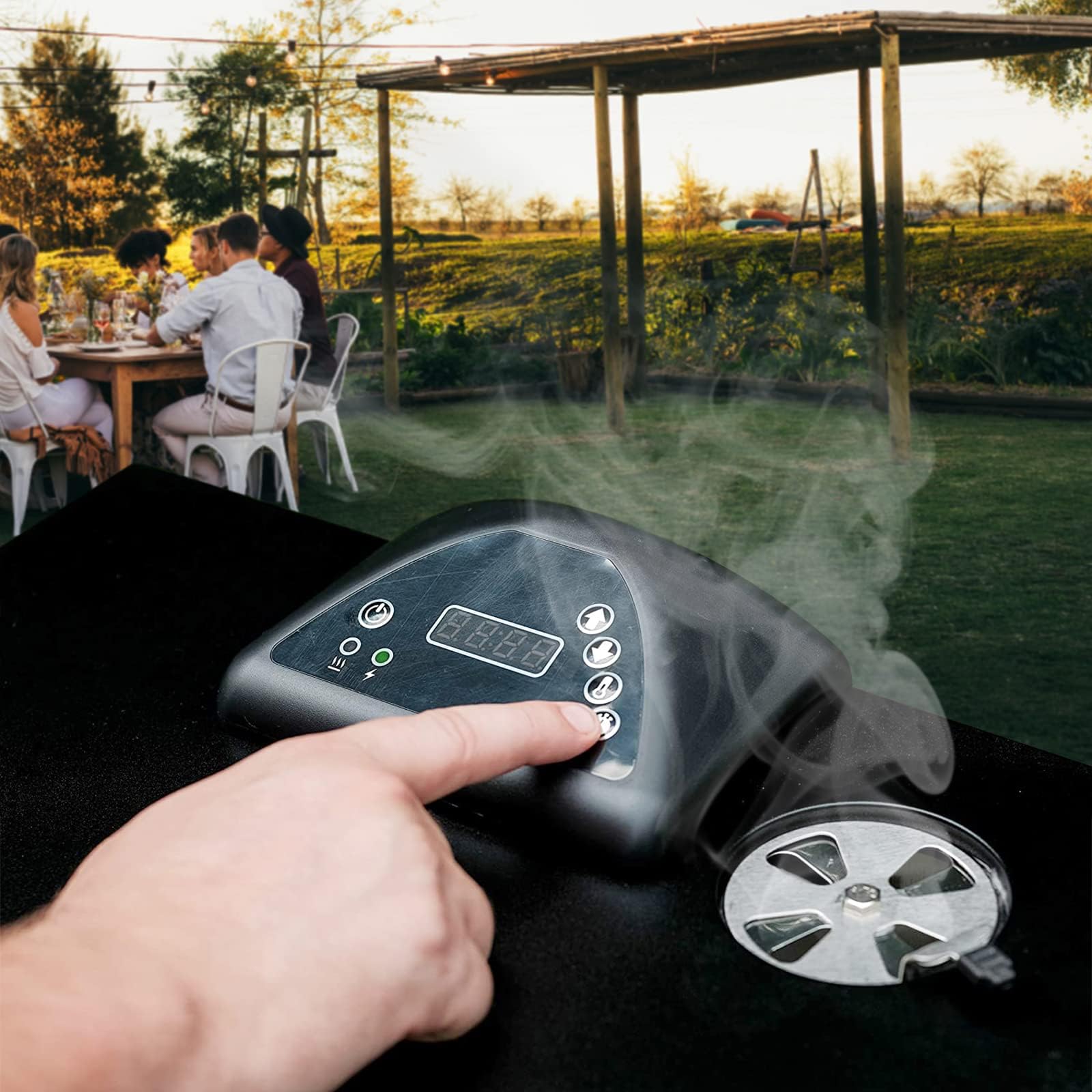 YAOAWE control kit in outdoor smoker setting showing improved cooking control and confidence
