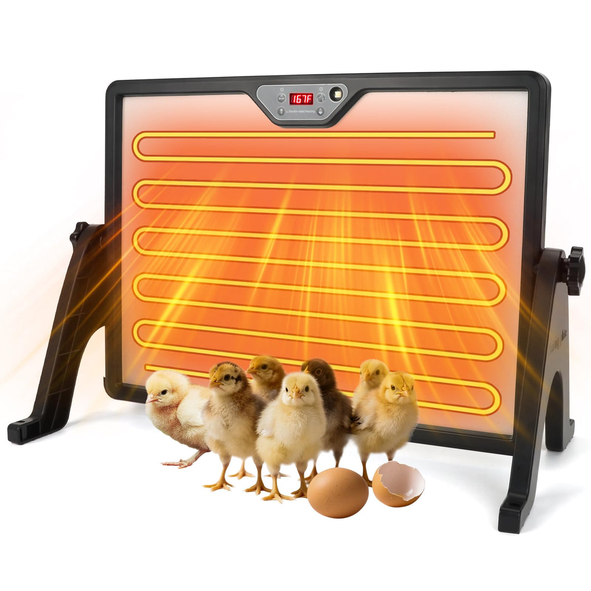 Yaobuld front view of heater plate showing compact profile and safe warmth