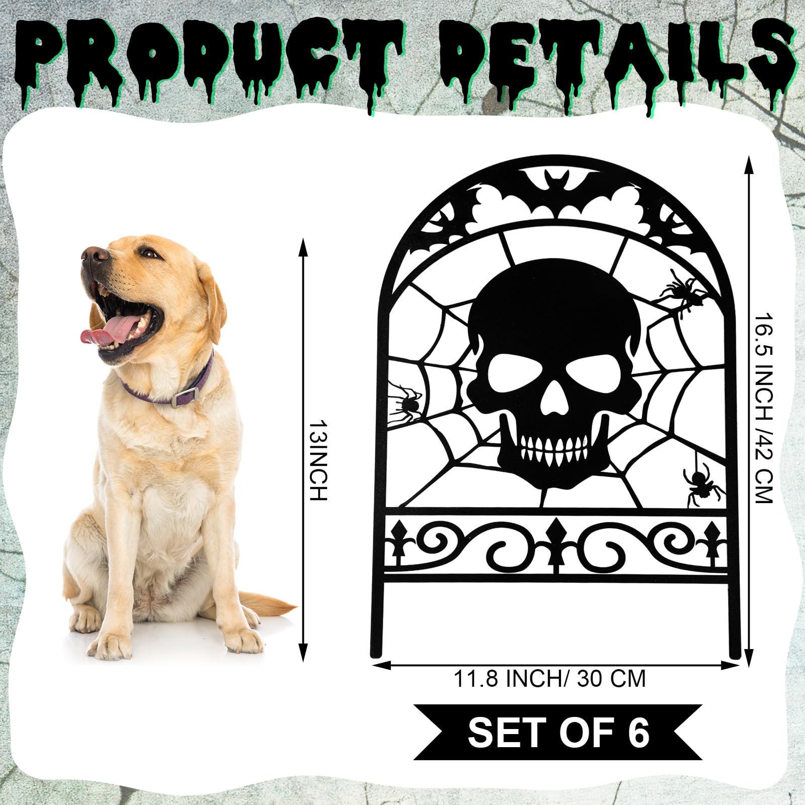 Yaocom close-up skull detail highlighting metal finish and durable weatherproofing