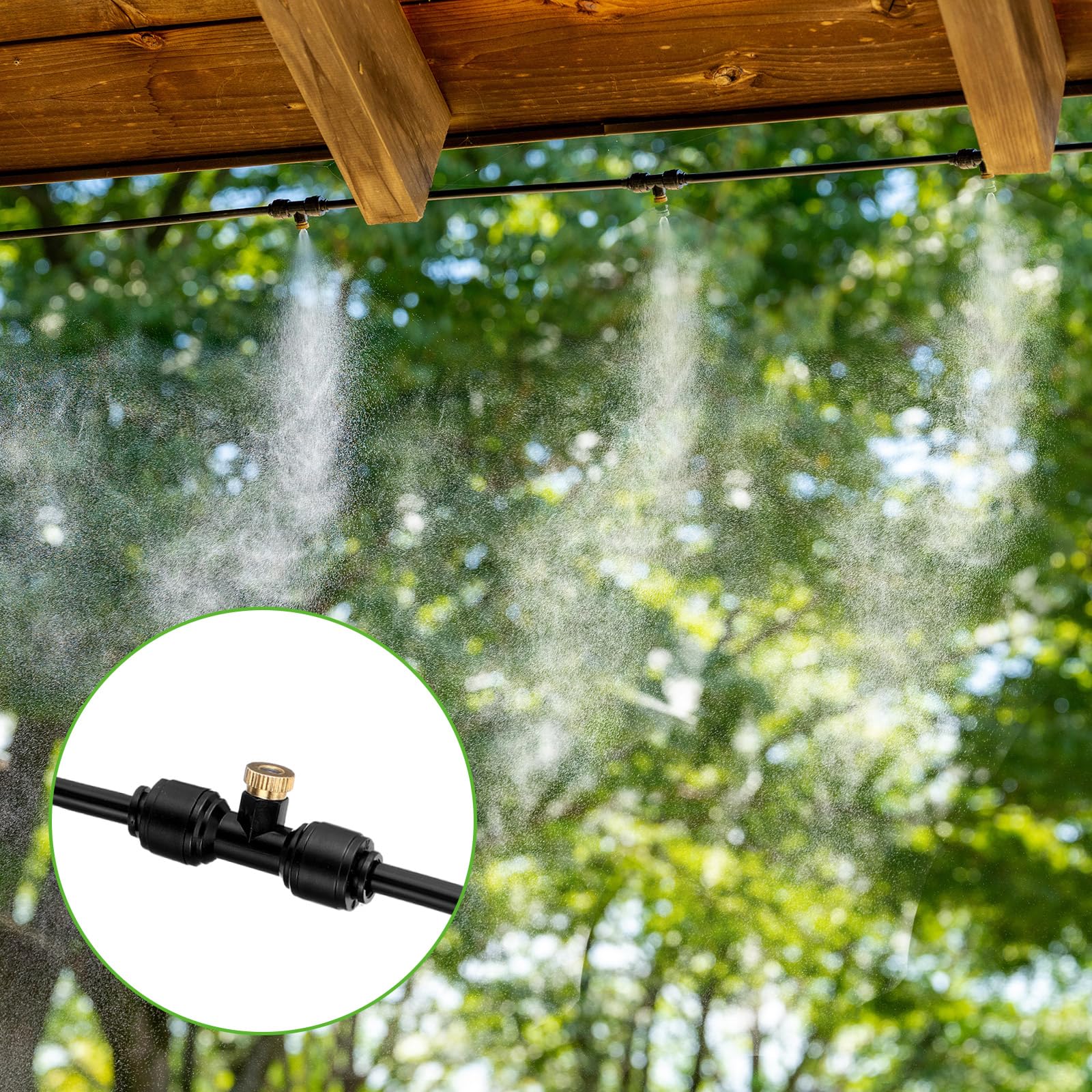 Yaocom adapter connected to outdoor faucet demonstrating tool-free setup and water efficiency