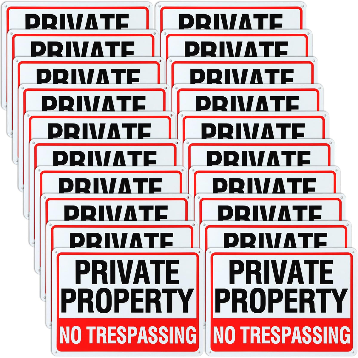 Yaocom front view of metal no trespassing signs showing clear warning benefit