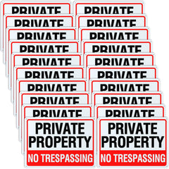 Yaocom front view of metal no trespassing signs showing clear warning benefit