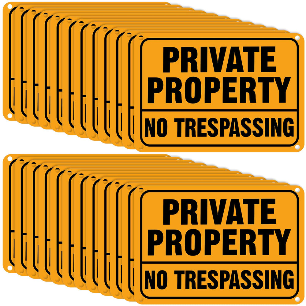 Yaocom front view showing 24-pack reflective no trespassing signs for clear boundary marking