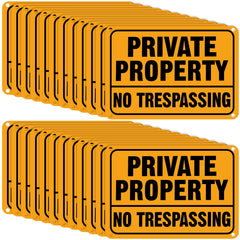 Yaocom front view showing 24-pack reflective no trespassing signs for clear boundary marking
