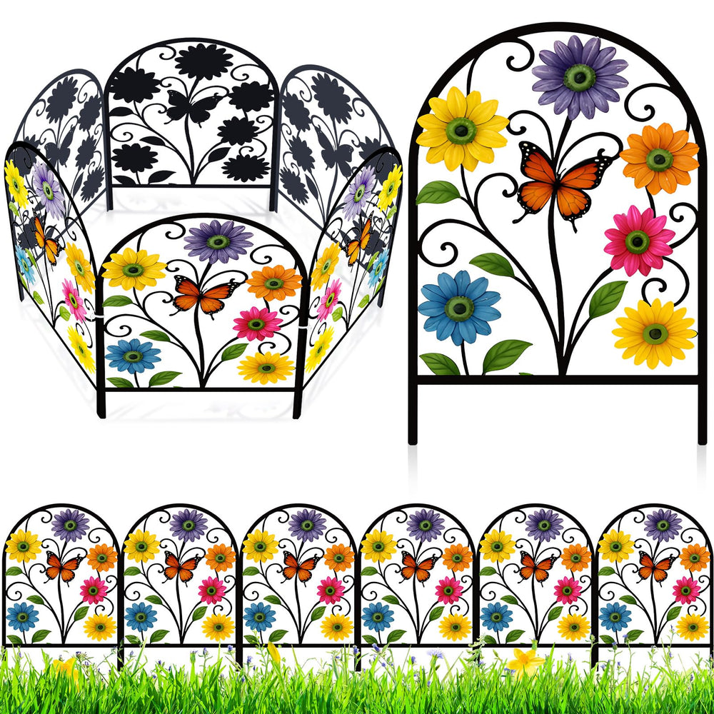 Yaocom front view of six decorative fence panels showing floral design and benefit curb appeal