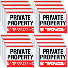 Yaocom front view of no trespassing sign showing bold red design and clarity