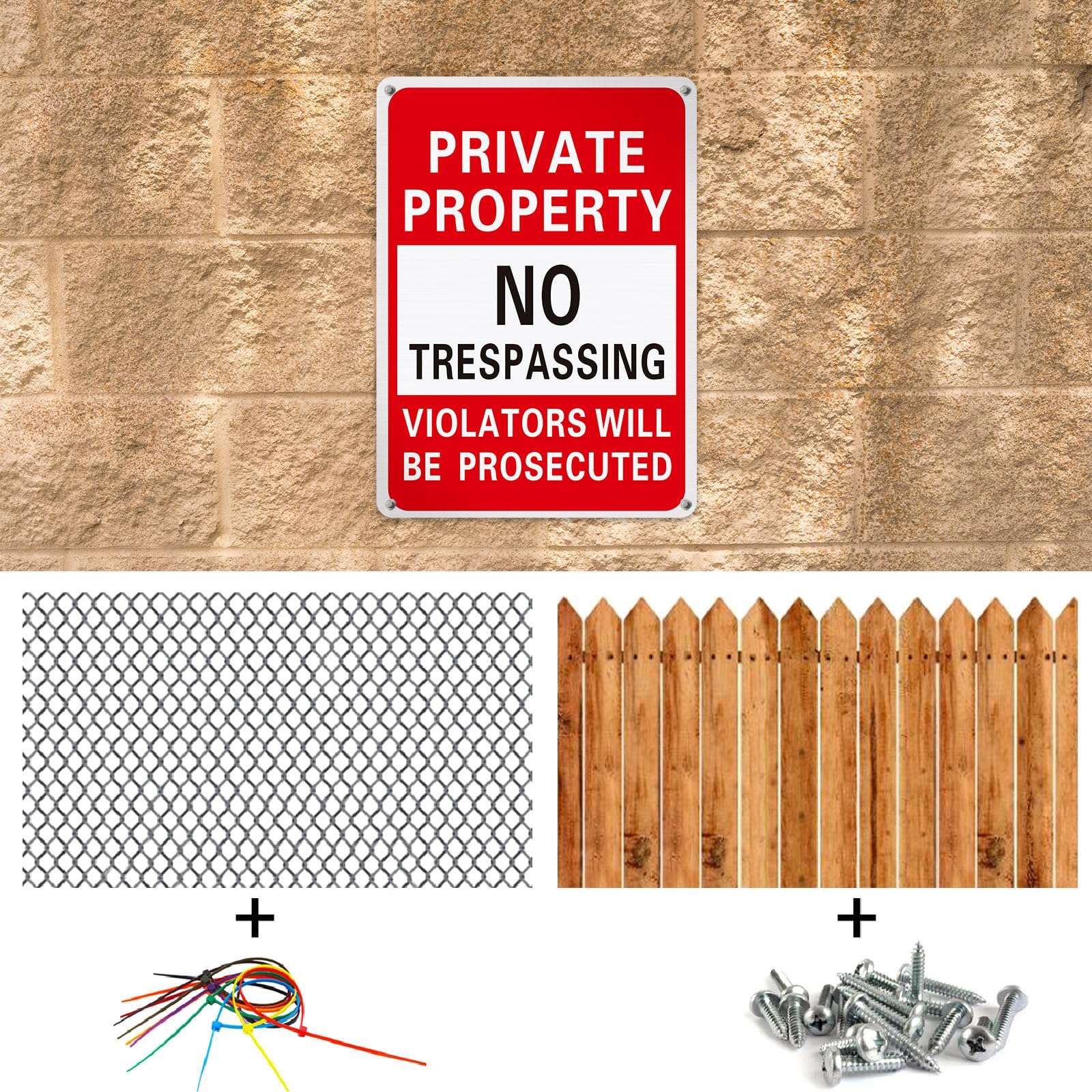 Yaocom multiple signs along fence creating consistent property boundary