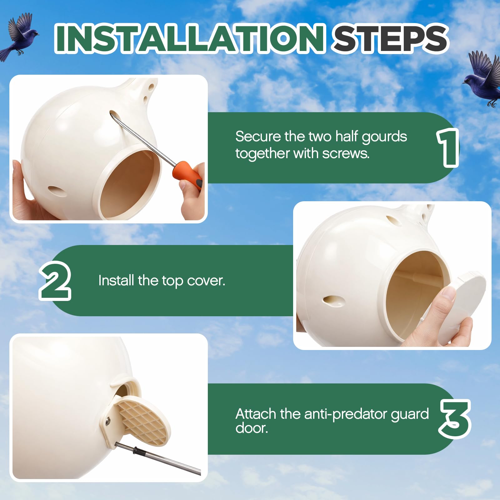 Yaocom gourd held in hand showing size and installation convenience