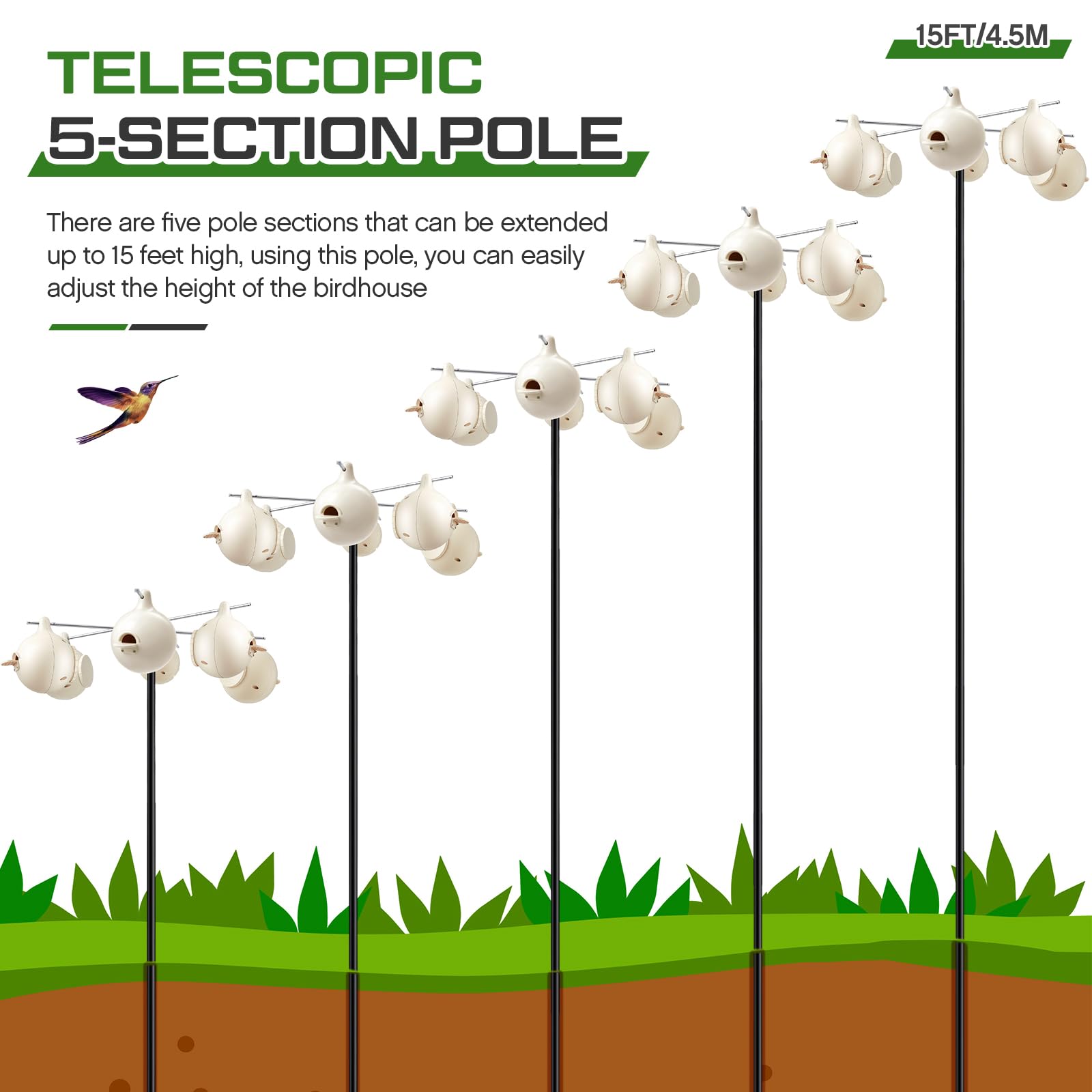 yaocom pole height comparison with person, demonstrates scale and reach