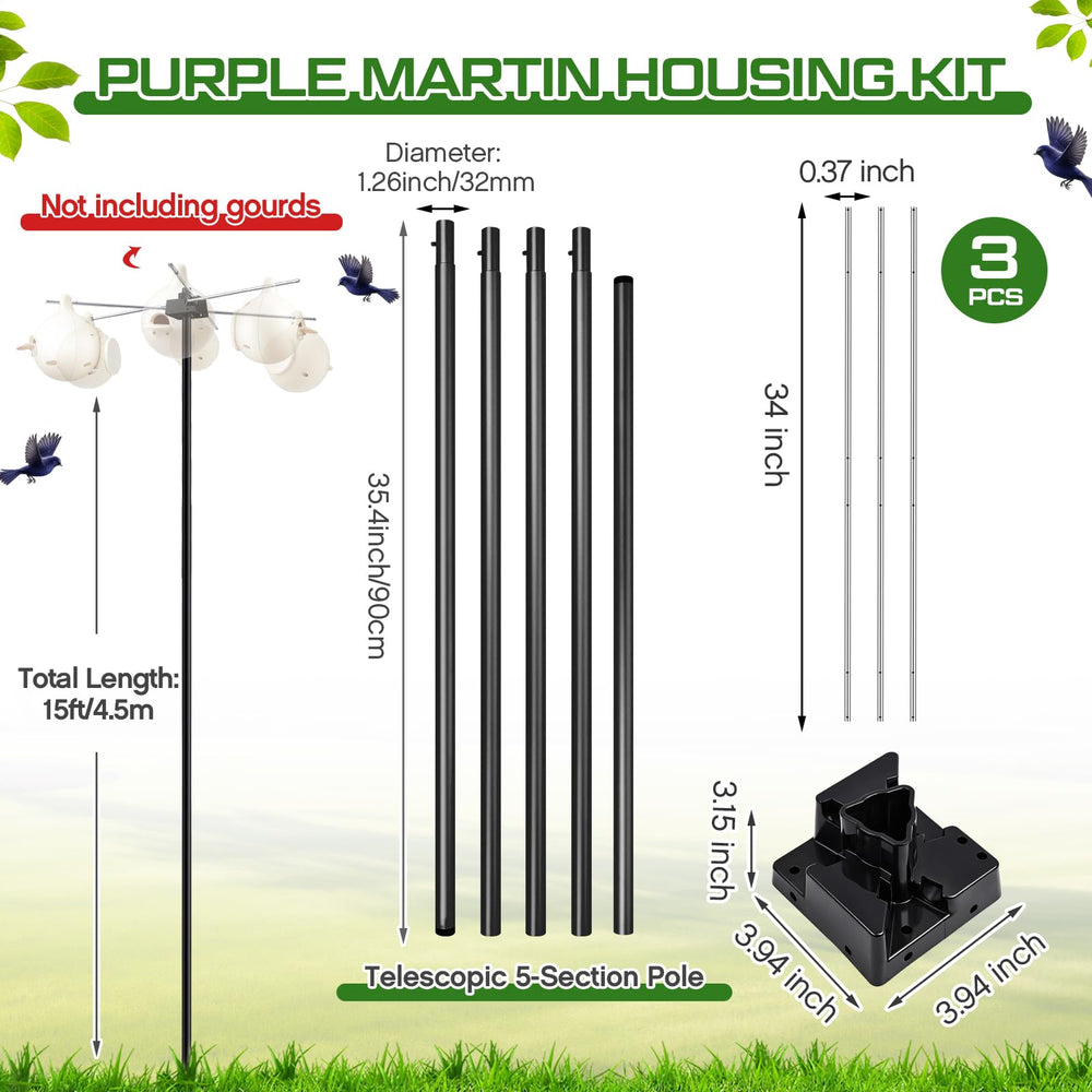 Yaocom telescoping pole fully extended to 15 feet for safer elevated mounting