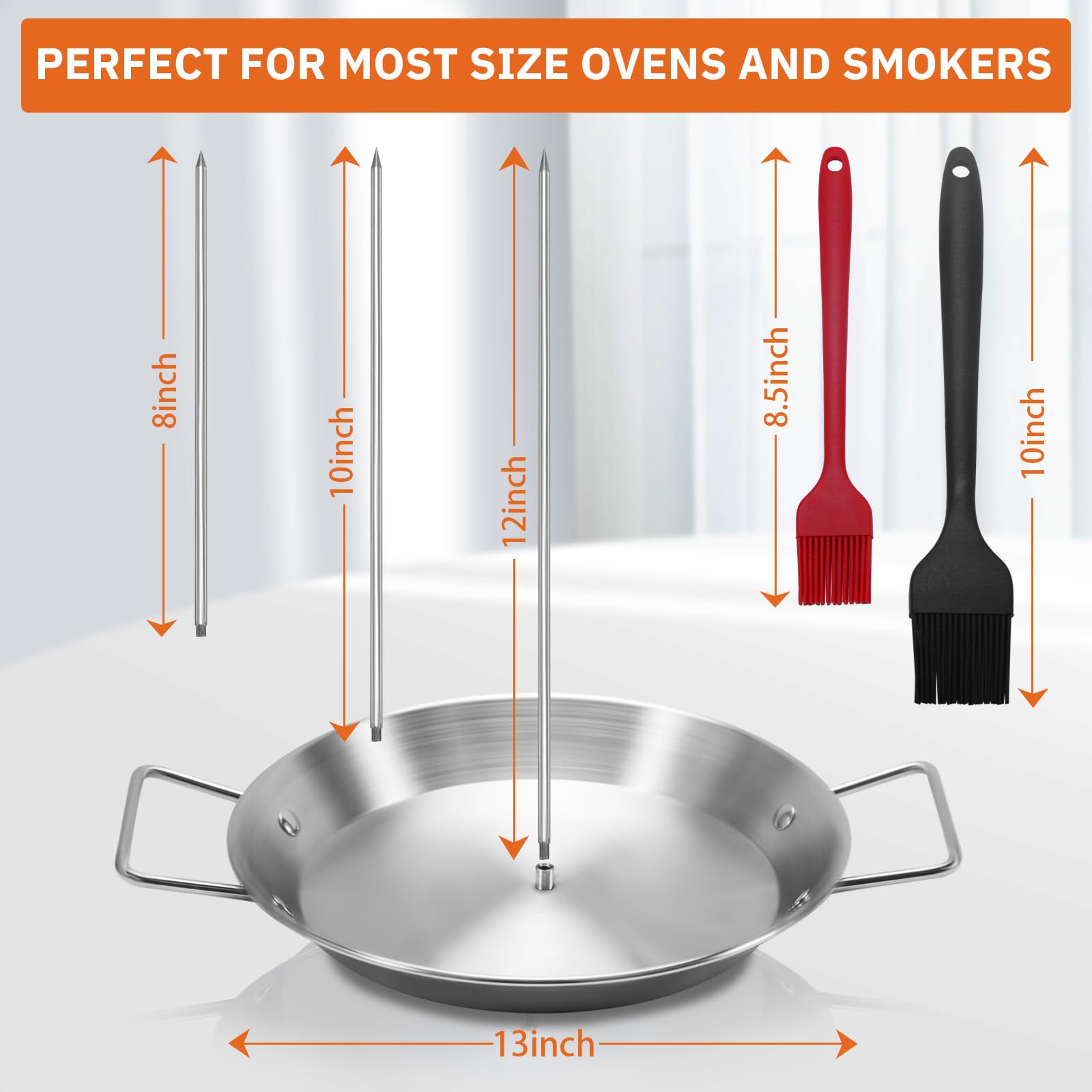 yaokvide close-up of sharp stainless spike tip for easy meat stacking