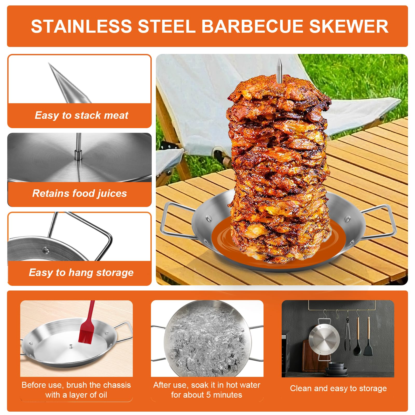 yaokvide vertical spit roasting layered meat in oven for even browning