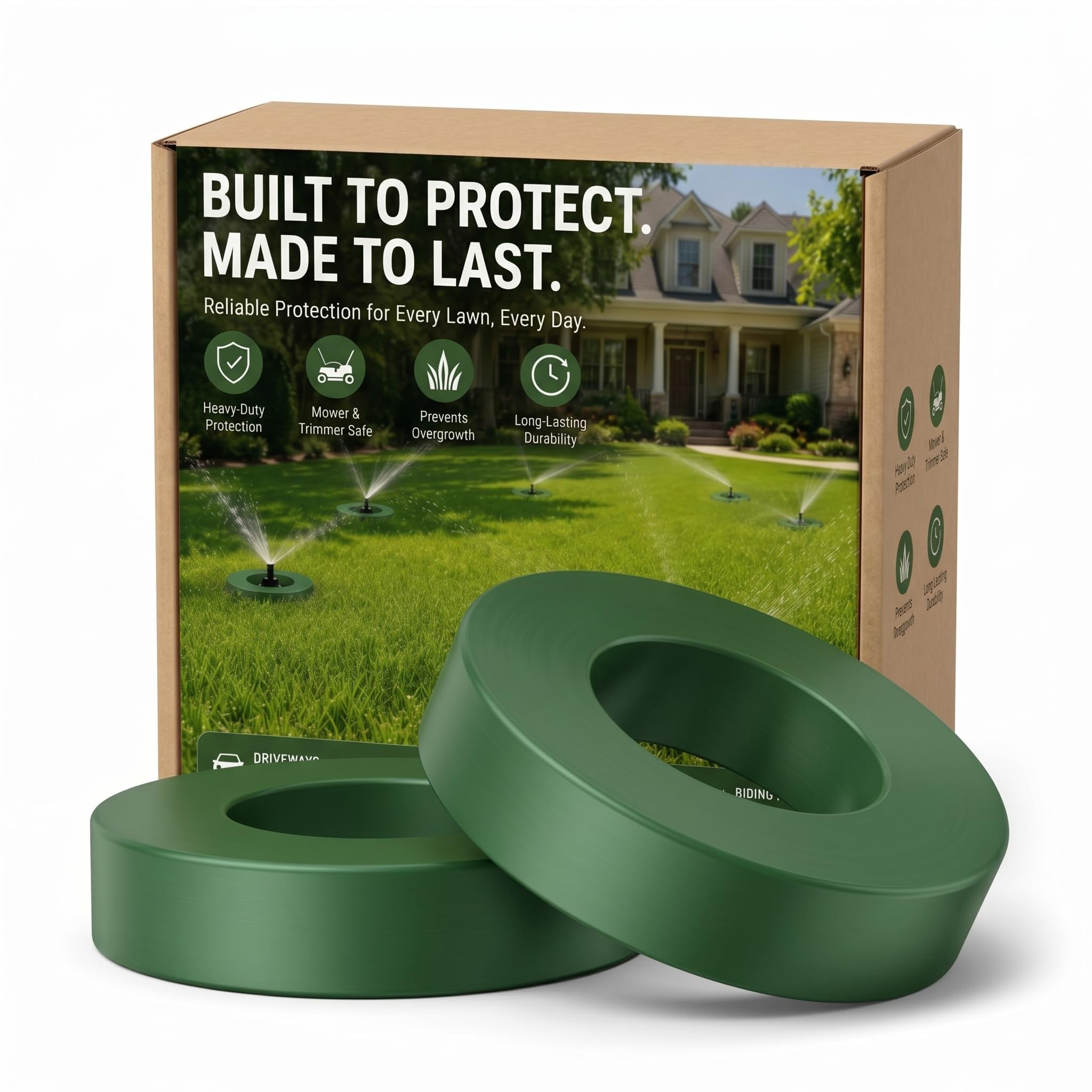 Yaomiao front view of green donut guard ring showing shape and benefit of head protection