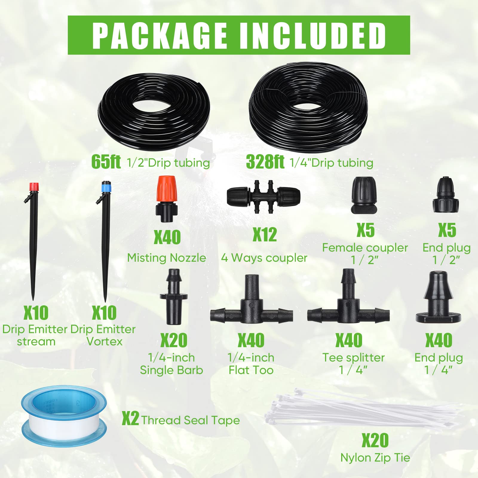 Yaomiao 1/2 inch main hose extended to show length and durable material benefit