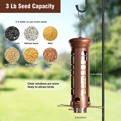 Yarbirder four feeding ports with long perches allowing multiple birds to feed