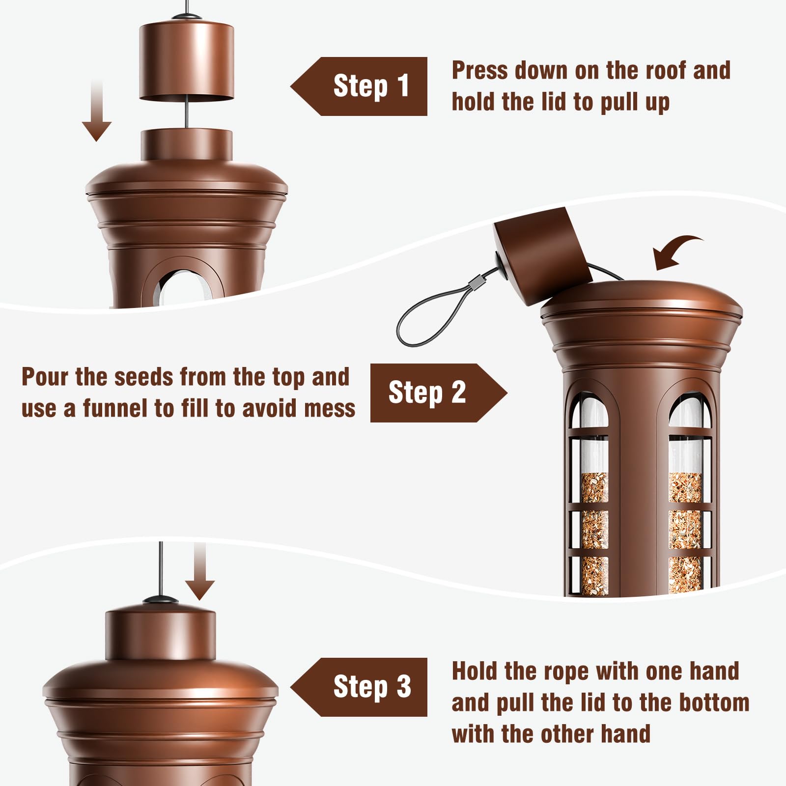 Yarbirder removable base open for deep cleaning and easy maintenance