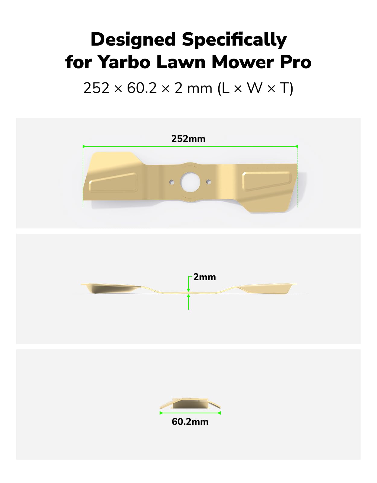 YARBO bolts close-up showing threading and fit, ensuring secure blade mounting benefit