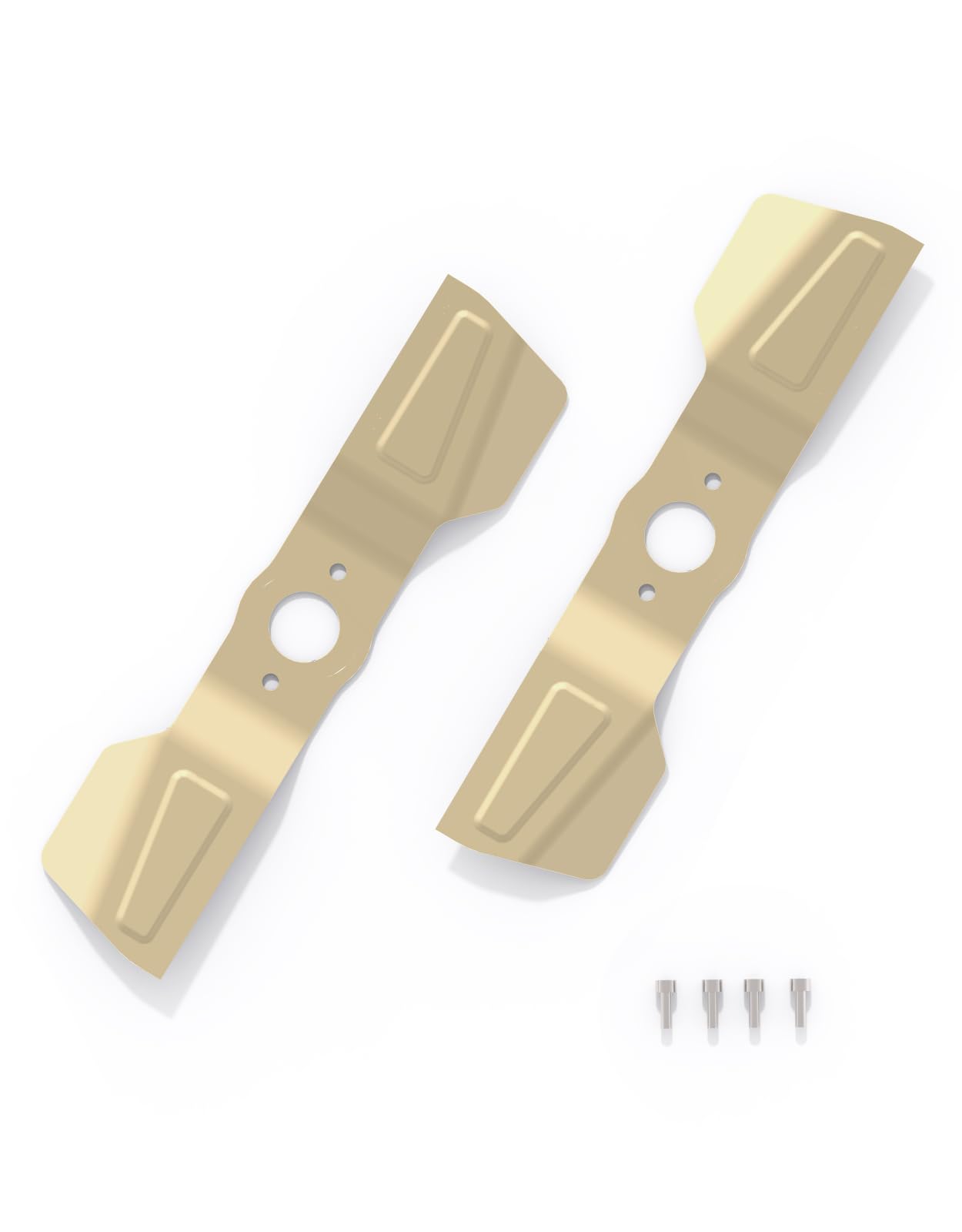 YARBO straight blades front view showing two blades and bolts, durable replacement benefit