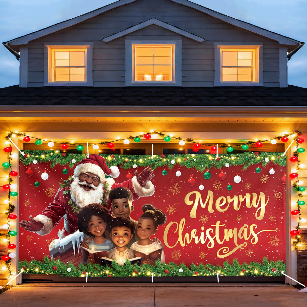 Yarcooly porch display lifestyle shot showing welcoming inclusive holiday decor